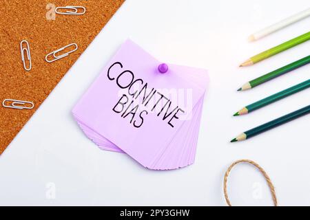 Begrifflicher Titel kognitive Vorurteile, unternehmerische Ansätze psychische Behandlung psychischer Störungen Stockfoto