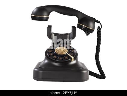 Isoliertes altes Festnetztelefon im Vintage-Stil Stockfoto