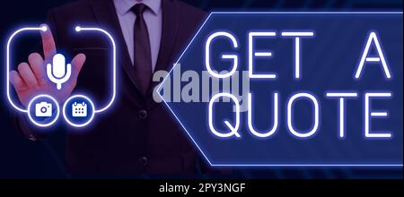 Konzepttitel Angebot abrufen, Wort für den letzten Kurs, zu dem ein Wertpapier oder eine Ware gehandelt wurde Stockfoto