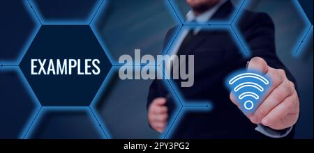 Handschriftliche Textbeispiele, Beispiel für ein Foto eines Geschäftsbeispiels, das der Erklärung des Leitfadens folgt Stockfoto