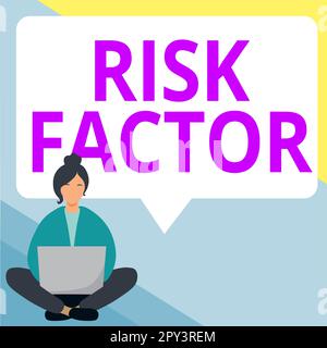 Inspiration zeigt Zeichen Risikofaktor, Internet-Konzept etwas, das die Chance einer Person, eine Krankheit zu entwickeln erhöht Stockfoto