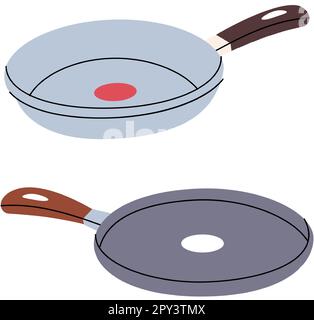 Symbol für Bratpfanne. Küchenwerkzeuge Silhouette. Vektordarstellung. Stock Vektor