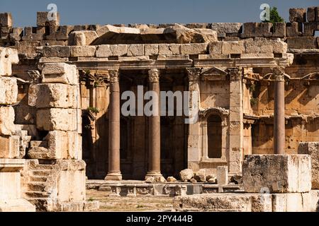 Baalbek, großer Hof, Tempel des Jupiter, Bekaa Valley, Baalbek, Gouverneur Baalbek-Hermel, Libanon, naher Osten, Asien Stockfoto