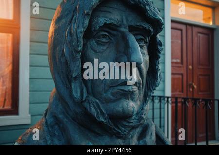 Polar Explorer Roald Amundsen Statue in tromso Stockfoto