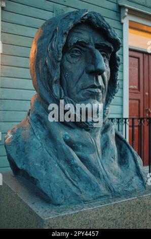 Polar Explorer Roald Amundsen Statue in tromso Stockfoto