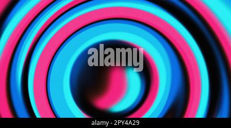 Abstrakter farbenfroher Hintergrund Blau Pink Schwarze Kreise Wirbel, Retro-Banner Poster Cover-Design Stockfoto