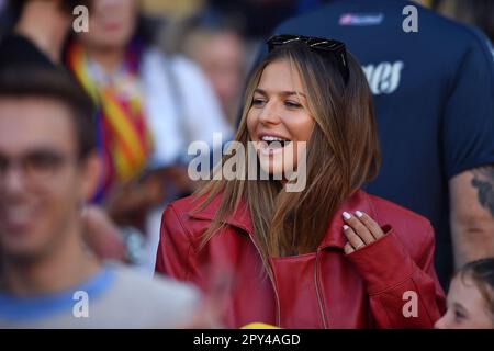 Barcelona, Esp. 02. Mai 2023. FC BARCELONA gegen CA OSASUNA 2. Mai 2023 Anna Lewandowska vor dem Spiel zwischen dem FC Barcelona und CA Osasuna, das dem dreiunddreißigsten Tag von La Liga Santander im Spotify Camp Nou in Barcelona, Spanien entspricht. Kredit: Rosdemora/Alamy Live News Stockfoto