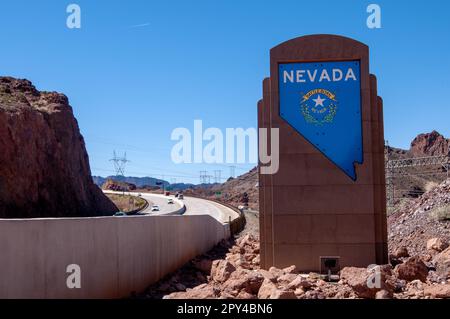 An der Grenze zum Bundesstaat Nevada entlang der Grenze zu Arizona. Arizona Stockfoto