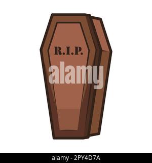 Spooky-Dekoration Mit Holzkaffee. Vektordarstellung Des Halloween-Symbols Stock Vektor