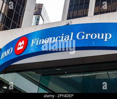 BMO Financial Group die 8. Größte Bank in Nordamerika, Vancouver, British Columbia, Kanada Stockfoto
