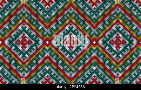 Aztekisches Strickmuster, peruanische ethnische Ornamente. Traditionelles peruanisches Patchwork, afrikanisches ethnisches Vektormuster oder peruanische Geometrie Wollteppich B. Stock Vektor