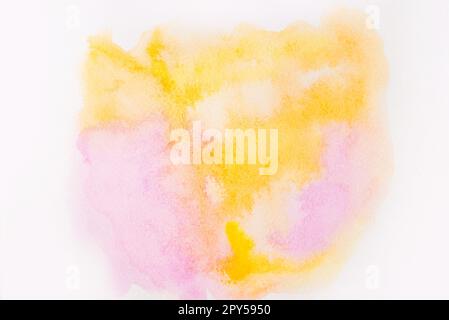 Abstract Pink Aquarell auf weißem Hintergrund. Die Farbe spritzen in das Papier. Es ist eine Hand gezeichnet. Stockfoto