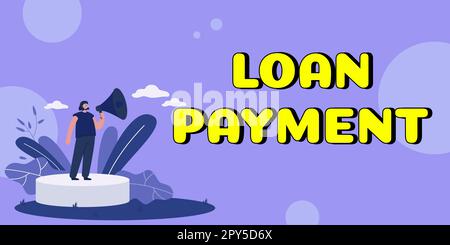 Konzeptionelle Anzeige der Darlehenszahlung. Geschäftsansatz etwas Leihgabe oder Einrichtung unter der Bedingung, dass es zurückgesendet wird Stockfoto