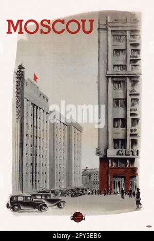 Moscou. Künstler unbekannt. Poster veröffentlicht 1936 in der UdSSR. Stockfoto