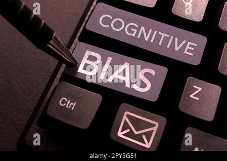 Konzeptionelle Bildunterschrift kognitive Vorurteile. Business Showcase psychologische Behandlung psychischer Störungen Stockfoto