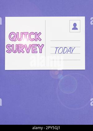 Textzeichen mit Schnellübersicht. Internetkonzept Führen Sie eine schnelle Überprüfung der Zustandssituation von etwas durch Stockfoto