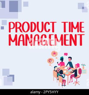 Konzeptioneller Titel Product Time Management. Business Showcase-Prozess zur Messung der Eigenschaften oder Leistung von Produkten Stockfoto