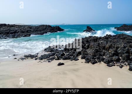 Kap Verde - Boa Vista, Arch Beach/Küste in Sal Rei Stockfoto