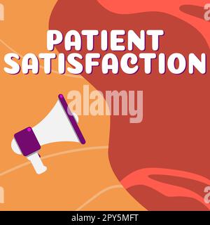 Handschrifttext Patientenzufriedenheit. Business Showcase Indikator zur Messung der Qualität im Gesundheitswesen Stockfoto