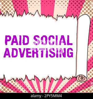 Kostenpflichtige Werbung in sozialen Medien. Übersicht über das Unternehmen, wie Werbung über die Internet-Suchmaschinen bezahlt werden kann Stockfoto