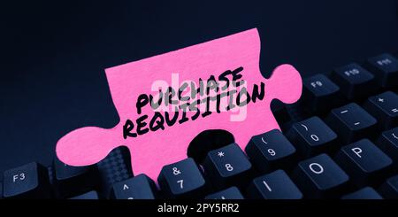 Texttitel für Bestellanforderung. Konzept - Bedeutung des Dokuments, das im Rahmen des Buchungsprozesses verwendet wird Stockfoto