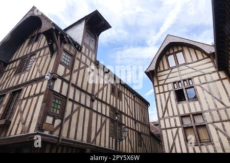 Fachwerker in Troyes Stockfoto