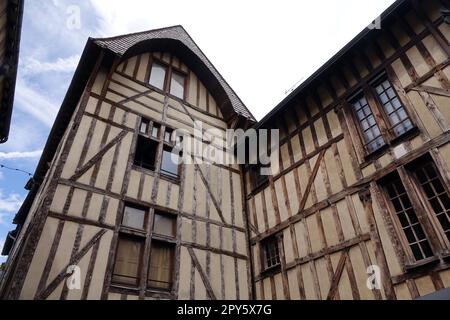 Fachwerker in Troyes Stockfoto