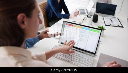 Scrum Manager Agile Software Project Stockfoto