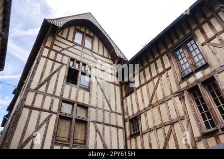 Fachwerker in Troyes Stockfoto