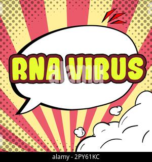 Zeichen zeigt RNA-Virus. Geschäftskonzept eine virusgenetische Information wird in Form von RNA gespeichert Stockfoto