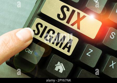 Text mit Inspiration Six Sigma. Managementtechniken für Internetkonzepte zur Verbesserung von Geschäftsprozessen Stockfoto