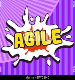 Texttitel für Agile. Konzept bedeutet einen speziellen Ansatz für das Projektmanagement, der in der Software verwendet wird Stockfoto