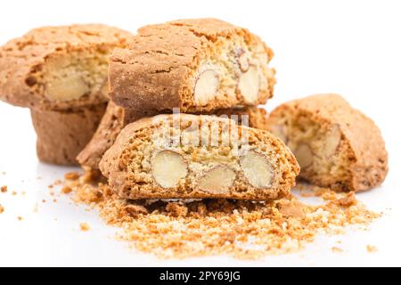 Italienischer Cantuccini-Keks mit Mandel Stockfoto