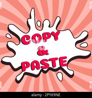Textzeichen mit „Kopieren/Einfügen“. Konzeptfoto eine Imitation, Transkription oder Reproduktion eines Originalwerks Stockfoto
