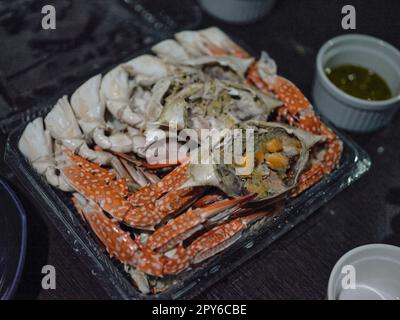 Gedünstetes Krabbenfleisch von Blaukrabben Stockfoto