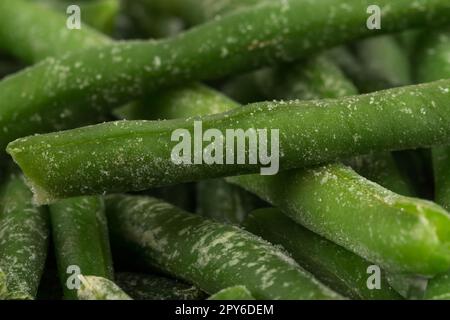 Gefroren grüne Bohnen Gemüse Stockfoto