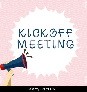 Handschrift Text Kickoff Meeting. Ein Wort über die Sonderdiskussion über die mit dem Projekt verbundenen Rechtvorschriften Stockfoto