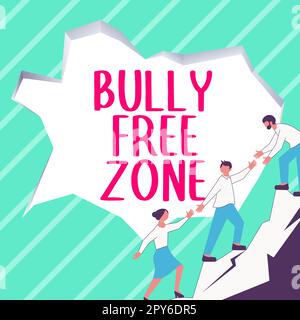 Schild mit der Aufschrift „Bully Free Zone“. Geschäftsidee respektvoll gegenüber anderen Mobbing ist hier nicht erlaubt Stockfoto