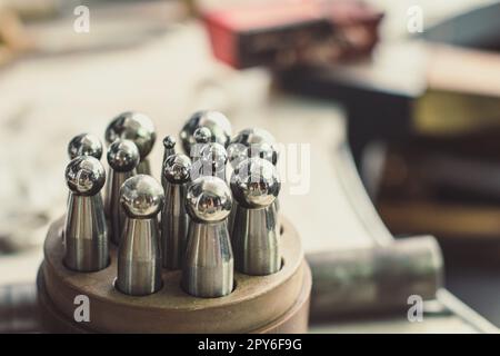 Nahaufnahme Schmuck Studio Ausstattung Konzeptfoto Stockfoto