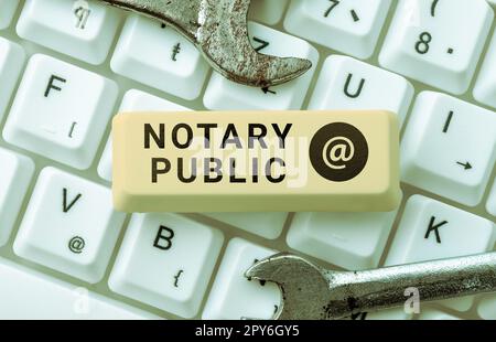 Textüberschrift für Notar Public. Geschäftsansatz Legalität Dokumentation Autorisierung Zertifizierungsvertrag Stockfoto