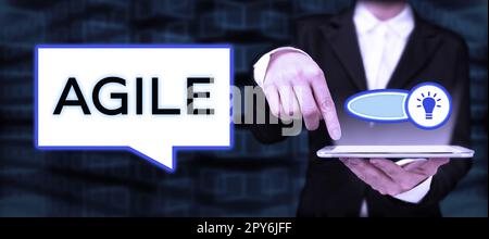 Konzeptionelle Beschriftung Agile. Internetkonzept ein spezieller Ansatz für das Projektmanagement, der in Software verwendet wird Stockfoto