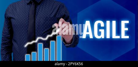 Konzeptionelle Beschriftung Agile. Internetkonzept ein spezieller Ansatz für das Projektmanagement, der in Software verwendet wird Stockfoto
