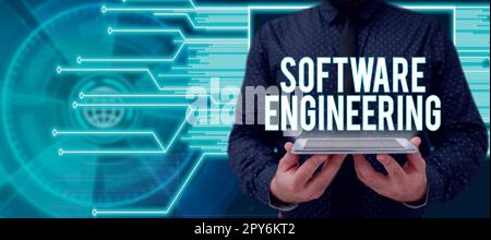 Textüberschrift zur Darstellung der Software-Entwicklung. Business Showcase Program Development im systematischen quantifizierbaren Ansatz Stockfoto