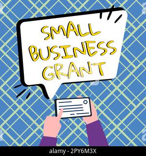 Konzeptionelle Darstellung des Zuschusses für kleine Unternehmen. Geschäftsidee ein Privatunternehmen, das für seine begrenzte Größe bekannt ist Stockfoto