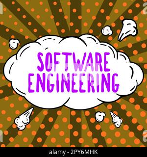 Text mit Inspiration Software Engineering. Geschäftsüberblick Programmentwicklung im systematischen quantifizierbaren Ansatz Stockfoto