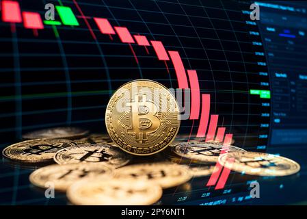 Bitcoin-Münzsymbol Stockfoto