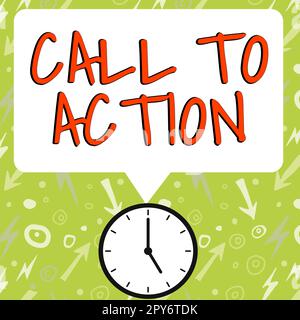 Konzeptionelle Darstellung der Handlungsaufforderung. Business Showcase ermutigen Sie zu einer Entscheidung, um eine erfolgreiche Strategie voranzutreiben Stockfoto