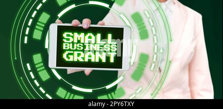 Konzeptionelle Darstellung des Zuschusses für kleine Unternehmen. Ein Unternehmen, das sich in Privatbesitz befindet und für seine begrenzte Größe bekannt ist Stockfoto