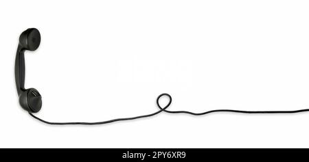 Ein schwarzes vintage Direktwahltelefon Hörer. Stockfoto