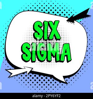 Schreiben mit Text Six Sigma. Ein Wort über Managementtechniken zur Verbesserung von Geschäftsprozessen Stockfoto